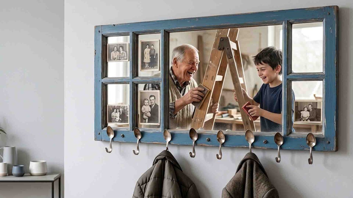 Когда старая рама объединяет поколения за одним делом.