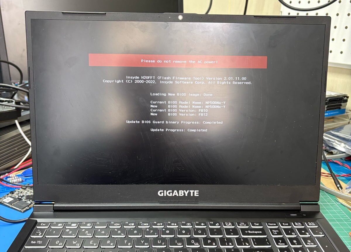 Процесс восстановление BIOS Gigabyte G5 с флешки