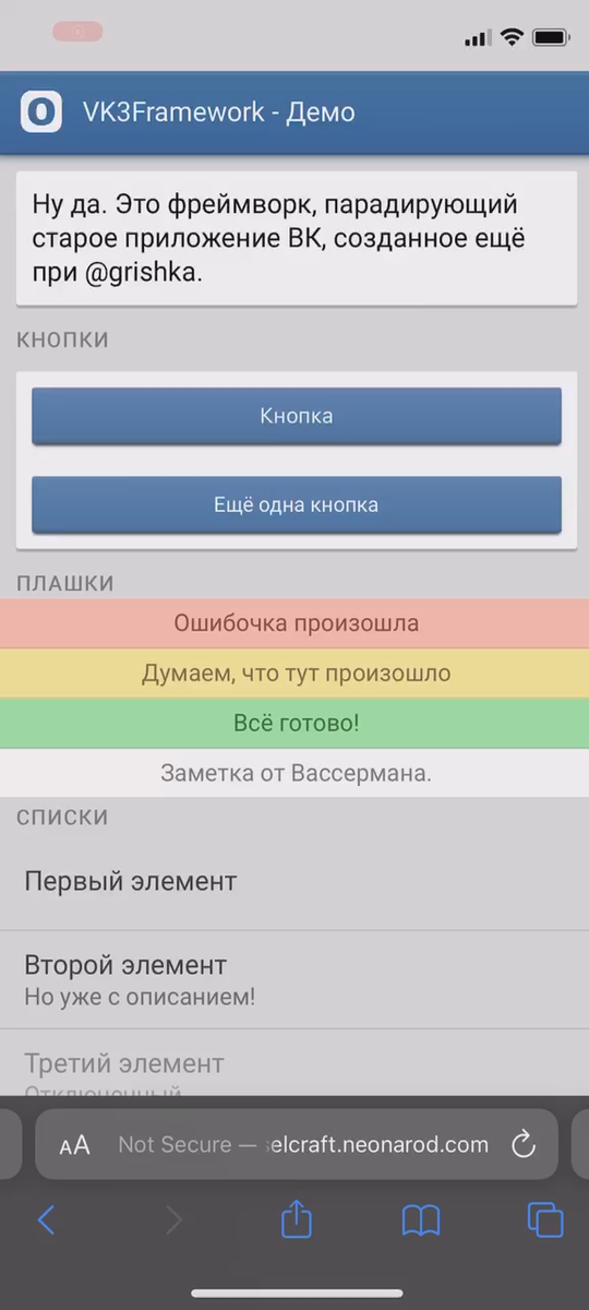 Скриншот проверочного сайта, выполненный в прототипе