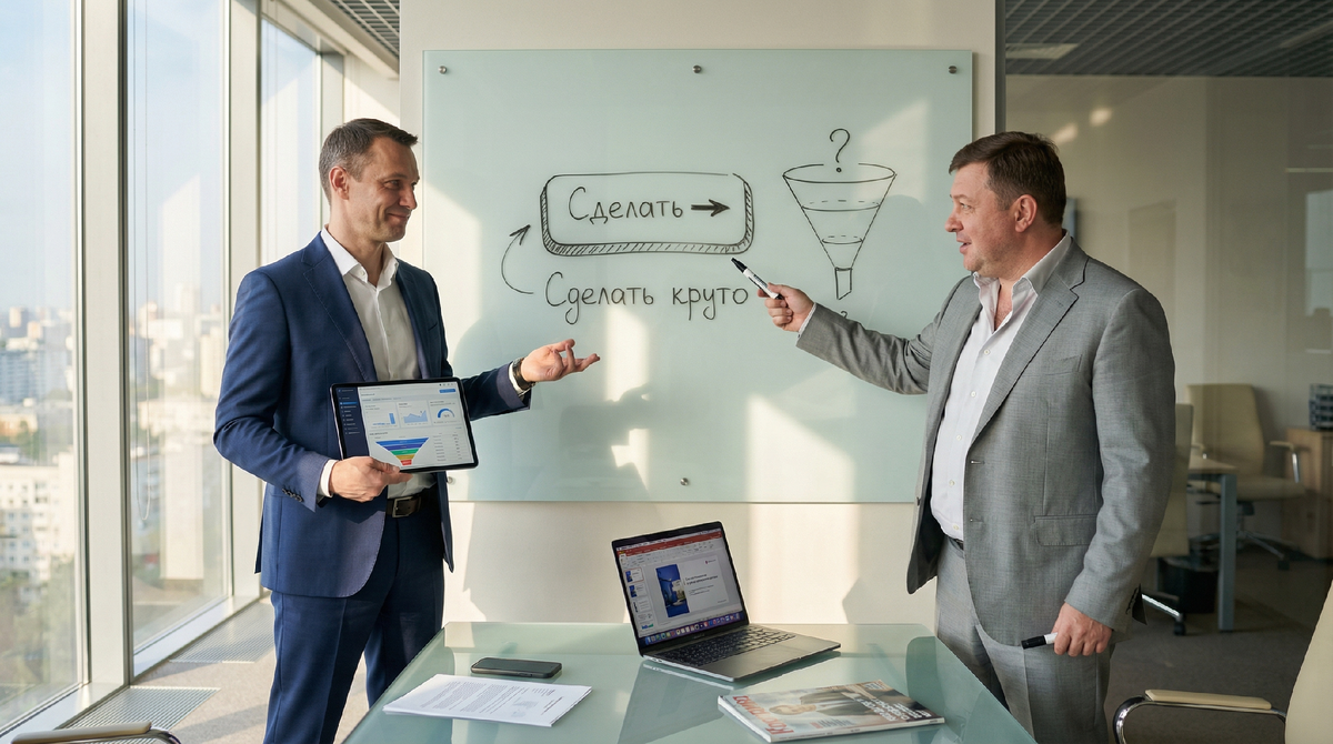 Типичная встреча эксперта и бизнесмена