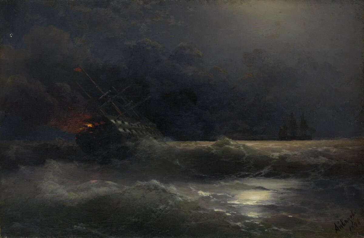     Иван Айвазовский. Горящий корабль. 1896   
undefined