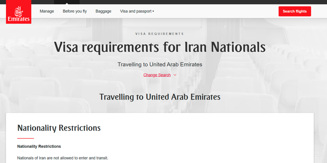 Гражданам Ирана запретили въезд в ОАЭ