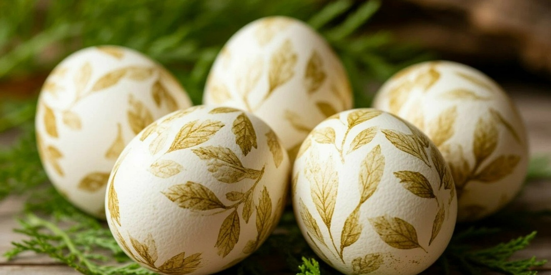 Крашу яйца на Пасху-2026 не шелухой, а листьями: получаются как Фаберже — натурально и очень красиво