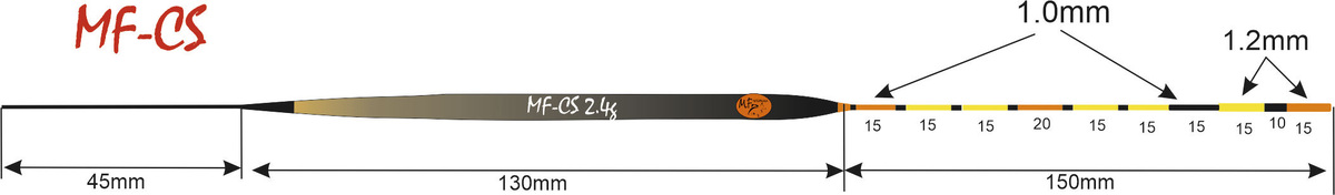 схема поплавка  Needle Crucian Slim CS 2,4g