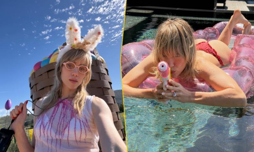    Источник: Социальные сети | Сьюки Уотерхаус показала яркий летний образ в красном бикини