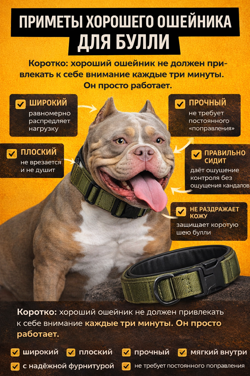 Памятка для владельцев американских булли по выбору ошейника