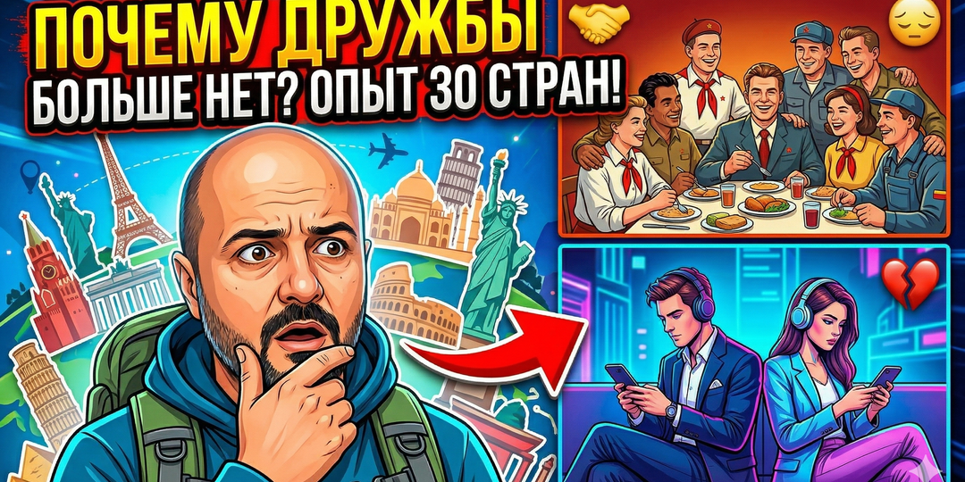 Почему советский человек умел дружить, а современный — нет. Личный опыт из 30 стран.