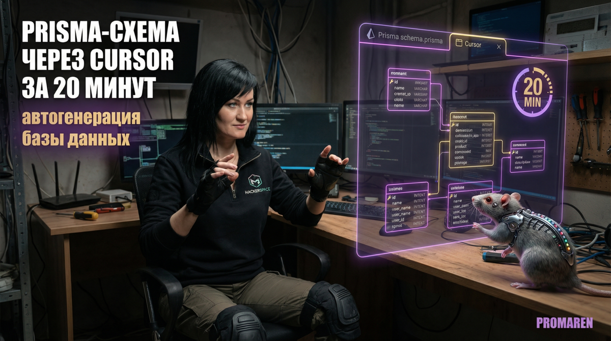    Cursor создаёт рабочую схему базы данных в Prisma по русскому описанию за 20 минут | Марина Погодина, PROMAREN Марина Погодина