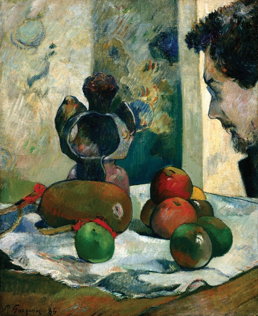 «Натюрморт с профилем Лаваля» Поль Гоген, 1886
