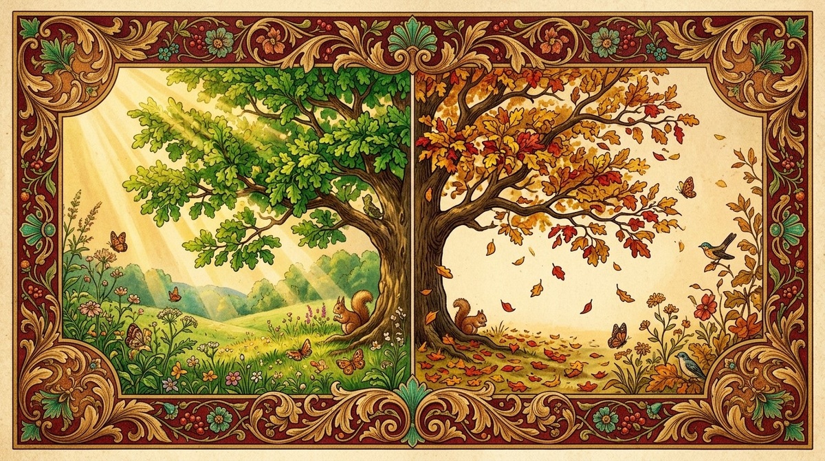 Жёлтый цвет был в листе всё лето - просто зелёный его прятал