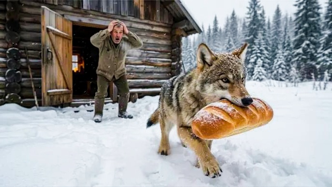 Волчица украла хлеб у бедного деда Сашки. А что произошло дальше тронуло до глубины души