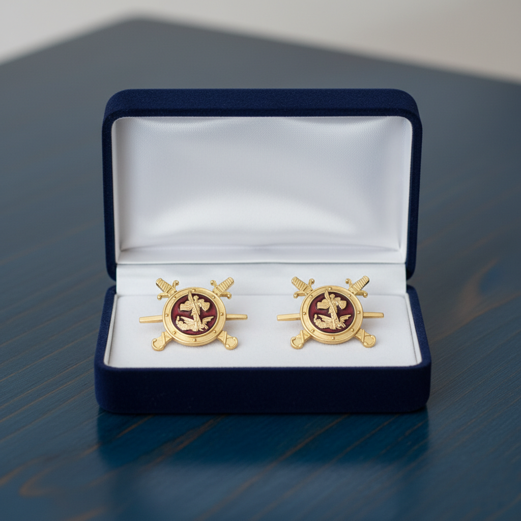 Золотые эмблемы на погоны от ювелирного бутика государственной тематики Золотая Звезда