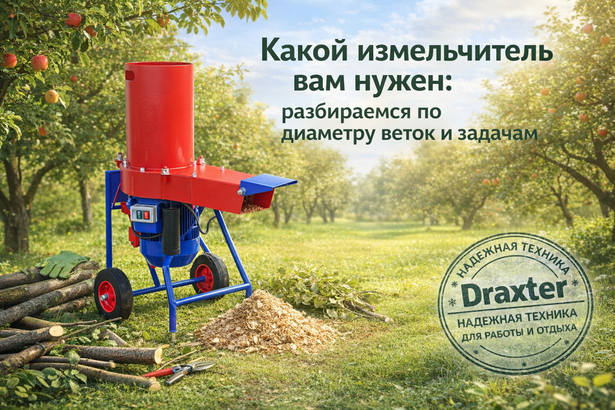 Садовый измельчитель Draxter, Станкопромгрупп