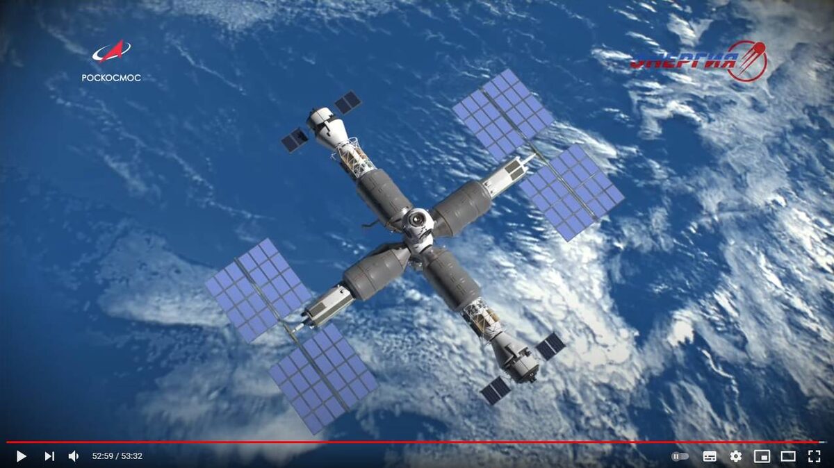     3D модель Российской орбитальной служебной станции (РОСС)   
Цитата из х/ф "Первая космическая Корпорация" пользователя "РКК Энергия". youtube.com