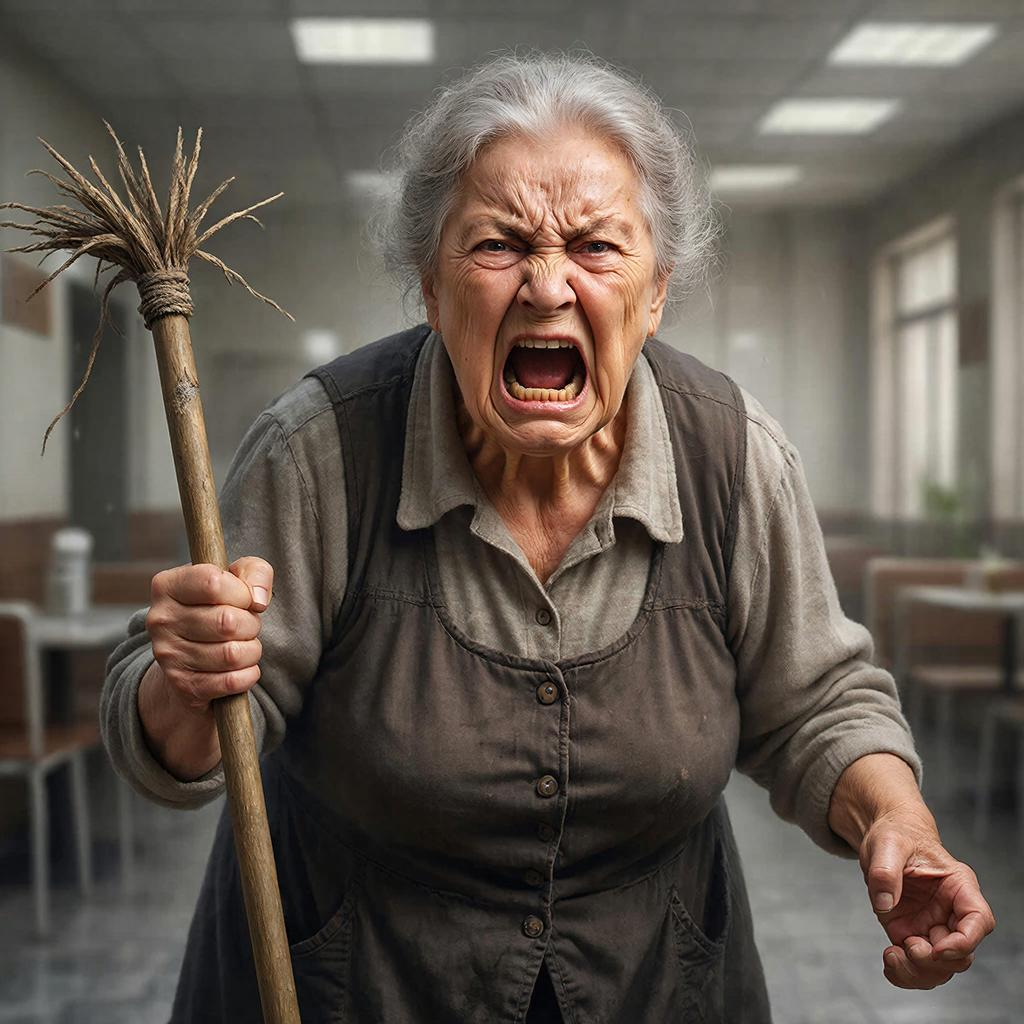 Вот примерно такая злобная уборщица!