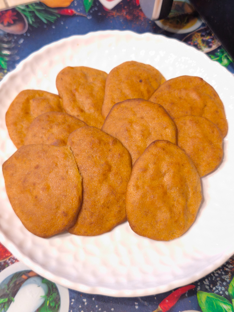 Запеченые оладушки с бананом и цикорием. Готовила в духовке.