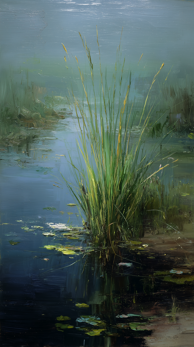 Край болота с молодой осокой
