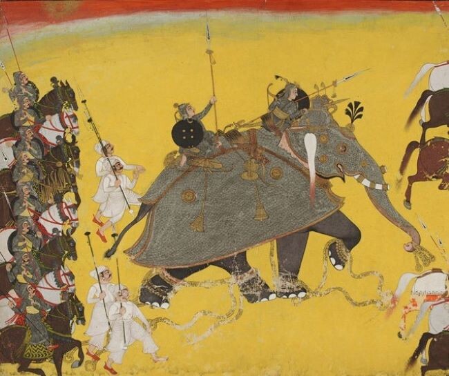     Боевой слон   
Неизвестный художник из Раджастана (Индия). Боевой слон. 1750-1770