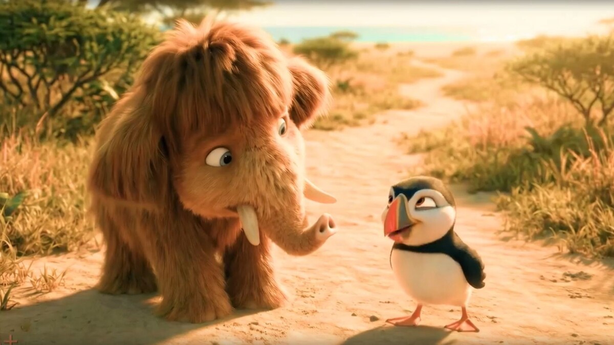    Кадр из тизер-трейлера мультфильма "Приключения мамонтенка"