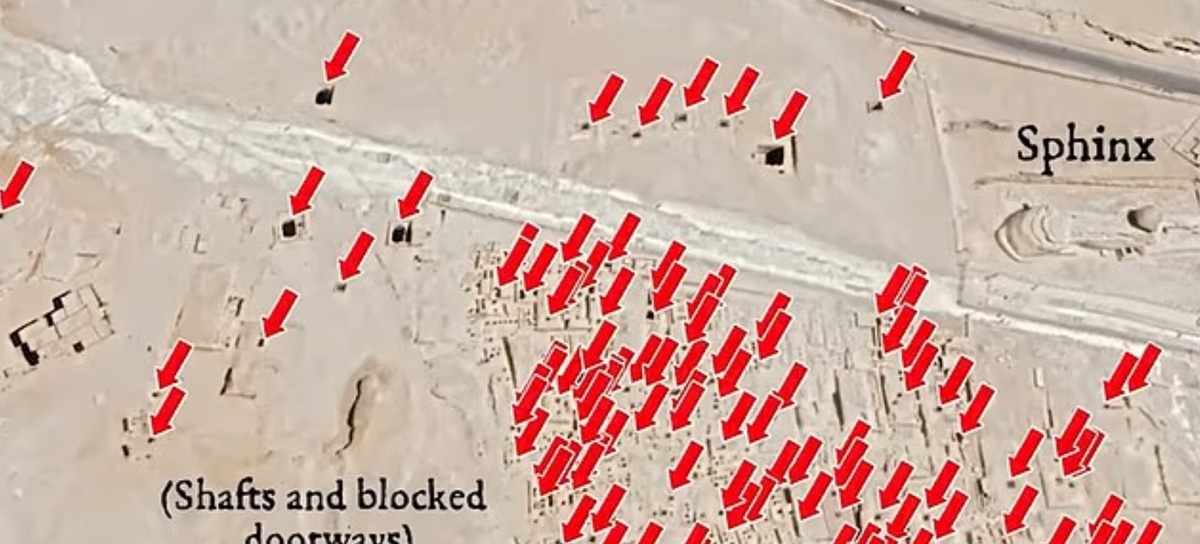 Тайна второго Сфинкса в Гизе усилилась новое видео показало десятки шахт у загадочного холма но доказательств пока нет