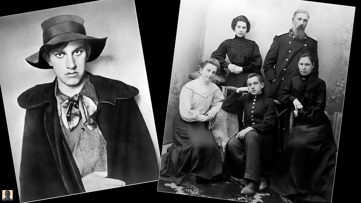 Маяковский 1910 год. Семья Маяковских, Кутаиси, 1905 год.