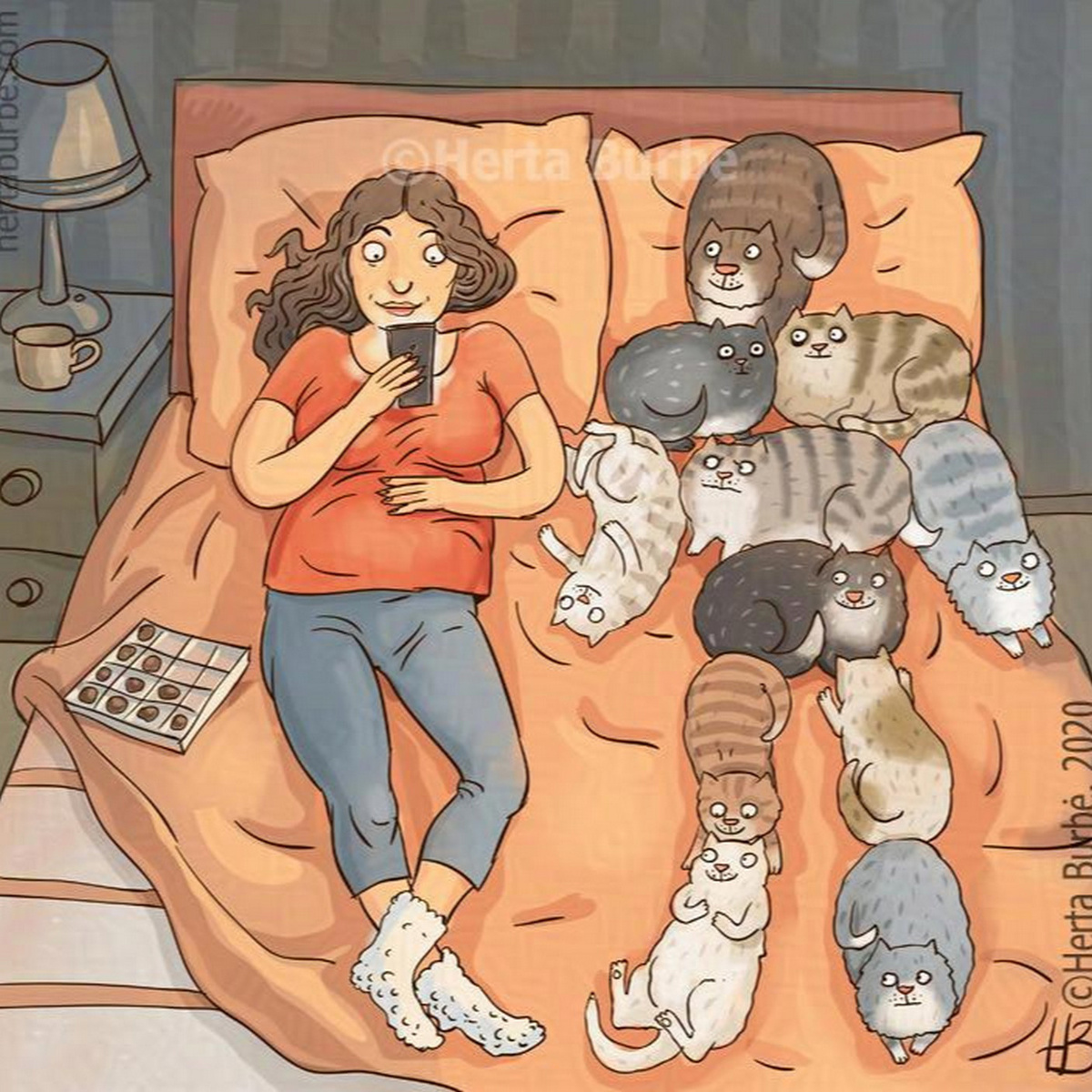 Иногда лучше одной, чем абы с кем. Рисунок: Герта Бурбе. 