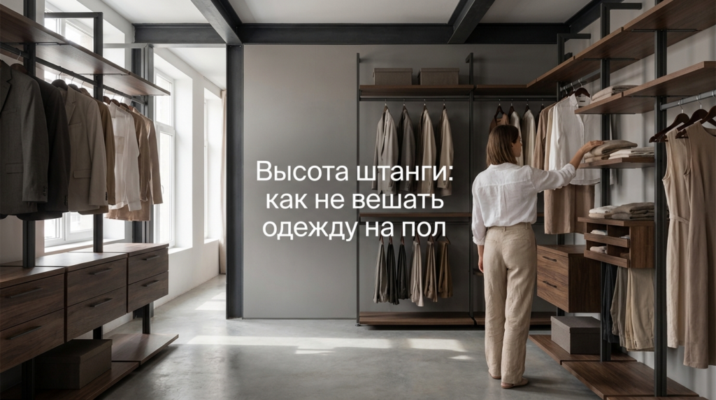    Оптимальная высота штанги для платьев, рубашек и брюк по стандартам эргономики. MDKUHNY