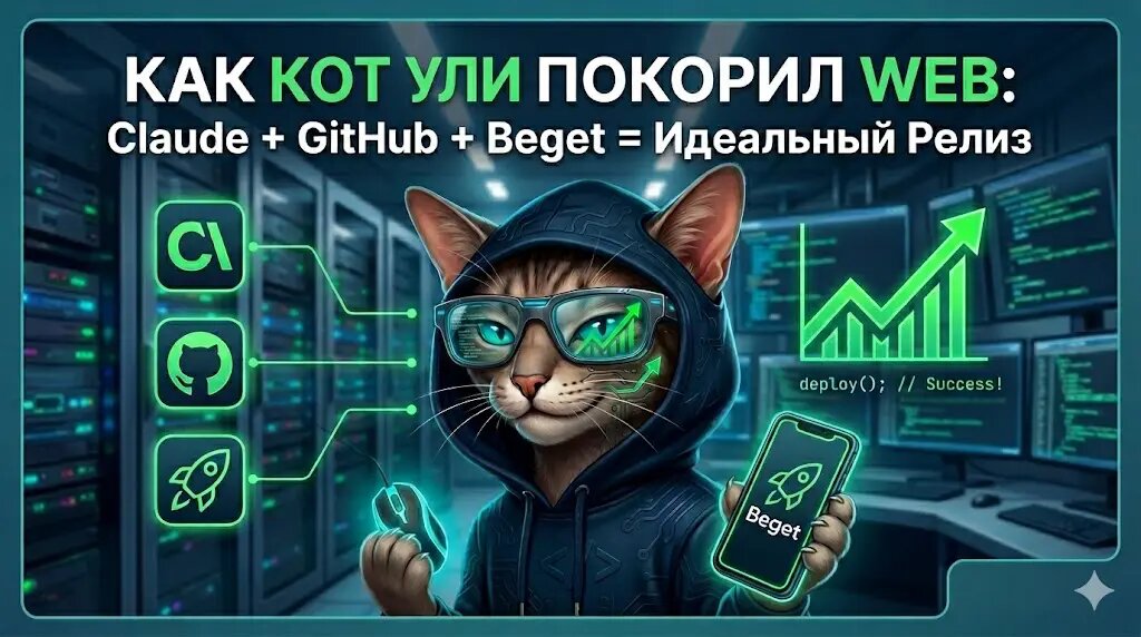 Рассказываю, как создать надежную инфраструктуру для сайта с помощью GitHub Actions и Claude. Реальный опыт настройки CI/CD, борьба с SSH-ключами и итоговое решение на rsync.