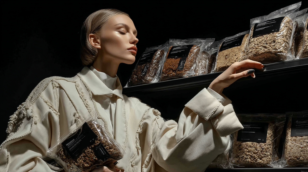 Выбирает качественные продукты по цвету упаковки