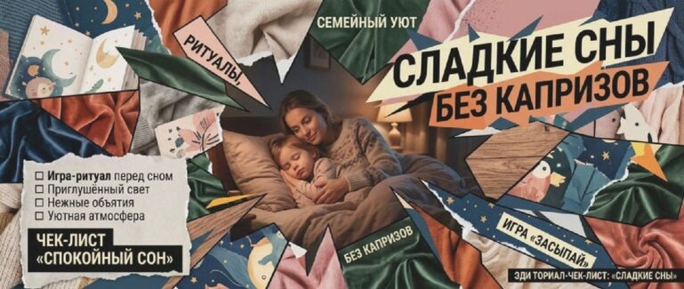    Иллюстрация к материалу: Сладкие сны: игра, которая поможет ребёнку быстро и спокойно заснуть