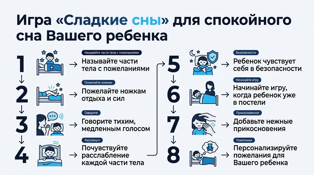 Игра «Сладкие сны» для спокойного засыпания ребёнка  📷
