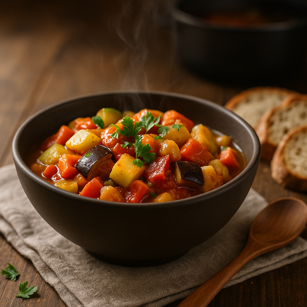  На ужин вы ставите салат из огурцов и помидоров, добавляете капусту, зелень, чуть масла. Вроде лёгкая еда, полезная, как раз вместо привычных макарон. А через час живот раздувает, урчит, появляется тяжесть и сонливость, и уже хочется лечь, а не жить дальше.

На следующий день вы пробуете снова, потому что «надо есть овощи». И снова неприятно. В итоге обычно два сценария: либо вы убираете овощи почти полностью и возвращаетесь к бутербродам и «что попроще», либо терпите, злитесь и не понимаете, почему у кого-то салаты заходят нормально, а у вас нет. И ещё вопрос сверху: как готовить семье, чтобы всем было ок, а не отдельная кастрюля «мне полезное, но больно».

Почему так бывает

Иногда дело не в том, что «овощи вредные», а в том, что сырые и грубые волокна для чувствительного ЖКТ сейчас могут быть слишком нагрузочными. Особенно если день нервный и вы едите на бегу.

Второй момент — объём и сочетания. Большая миска овощей, да ещё вечером, да ещё вместе с чем-то тяжёлым, часто усиливает брожение и дискомфорт, даже если продукты сами по себе нормальные.

И третье — личная переносимость. Кому-то легче от хорошо тушёных овощей, кому-то от запечённых, а кто-то реагирует на капусту или лук даже в супе. Это не приговор, просто сигнал подбирать форму и степень готовности.

Где чаще всего промах

Большая порция сырого салата «для здоровья» даёт ощущение, что вы молодец и всё делаете правильно. Но если после него стабильно вздутие, в долгую вы просто разочаруетесь и уберёте овощи совсем, потому что «не работает».

Овощи аль денте или слегка припущенные ради витаминов часто остаются жёсткими для ЖКТ. В итоге раздражение накапливается, а в голове закрепляется мысль, что от любого овощного гарнира будет тяжело.

Одна тарелка «всего полезного сразу» выглядит идеально: много разных овощей, зелень, плюс бобовые или цельнозерно. Но если становится плохо, вы не понимаете, на что именно реакция, и каждый раз играете в лотерею.

Поэтому рекомендую делать овощное рагу полезно сытно илегко