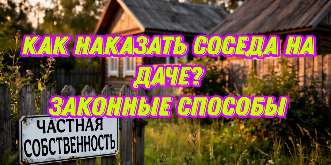 КАК НАКАЗАТЬ СОСЕДА ПО ЗАКОНУ ?