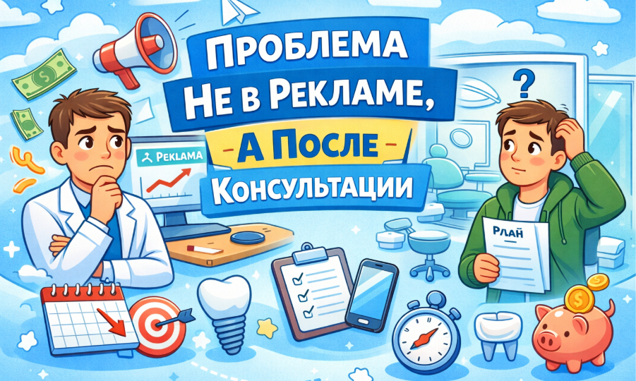 Владелец стоматологии думает что проблема в рекламе. На самом деле проблема происходит после консультации