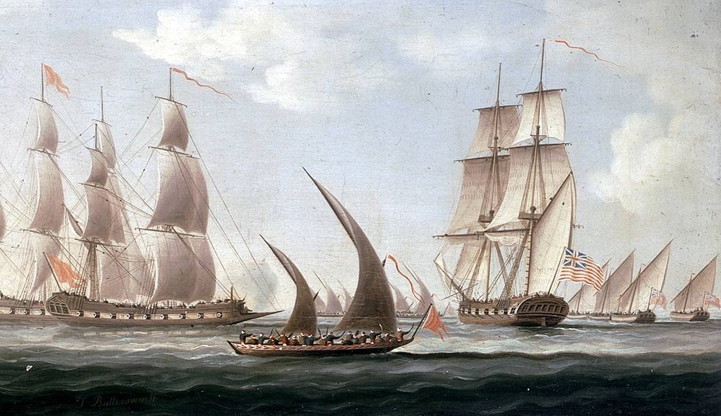     Томас Баттерсворт. Флот маратхов атакует судно Британской Ост-Индской компании (фрагмент). 1816   
undefined