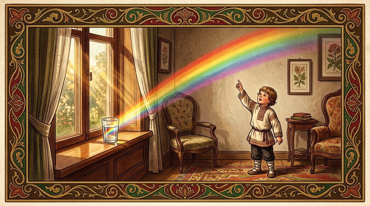 Стакан воды на подоконнике - и радуга на стене. Пять минут и ноль затрат