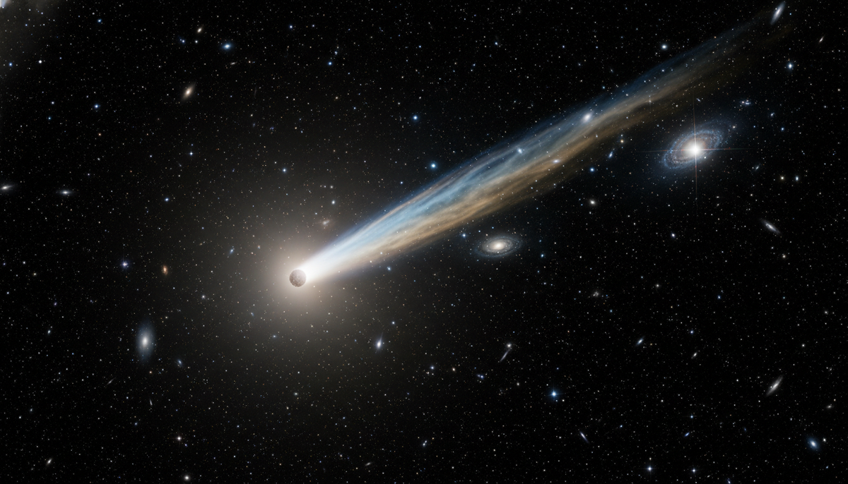 Комета бороздящая космические просторы