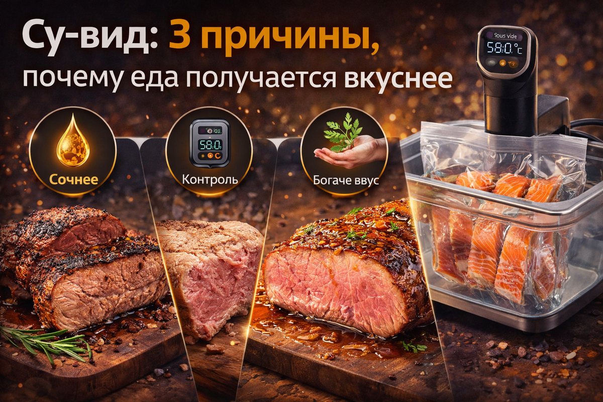 Су-вид — 3 причины, почему еда получается вкуснее