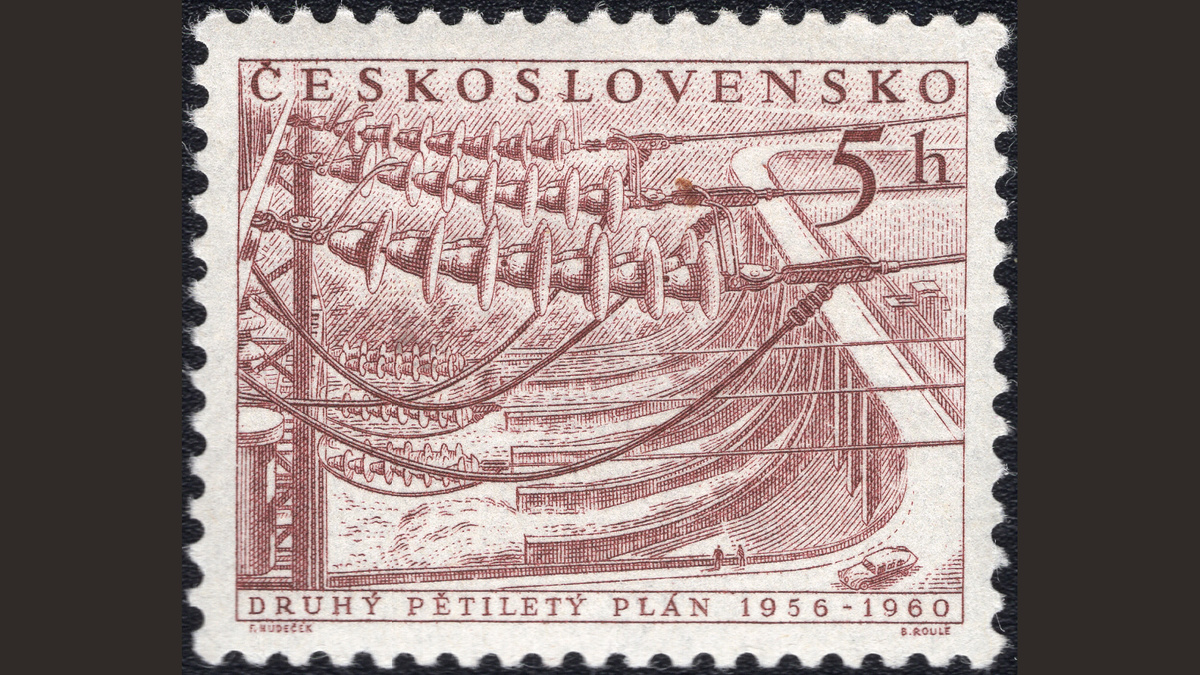 1.1. Чехословакия, 1956 год, № 949. Гидроэлектростанция. Второй пятилетний план (1956-1960).