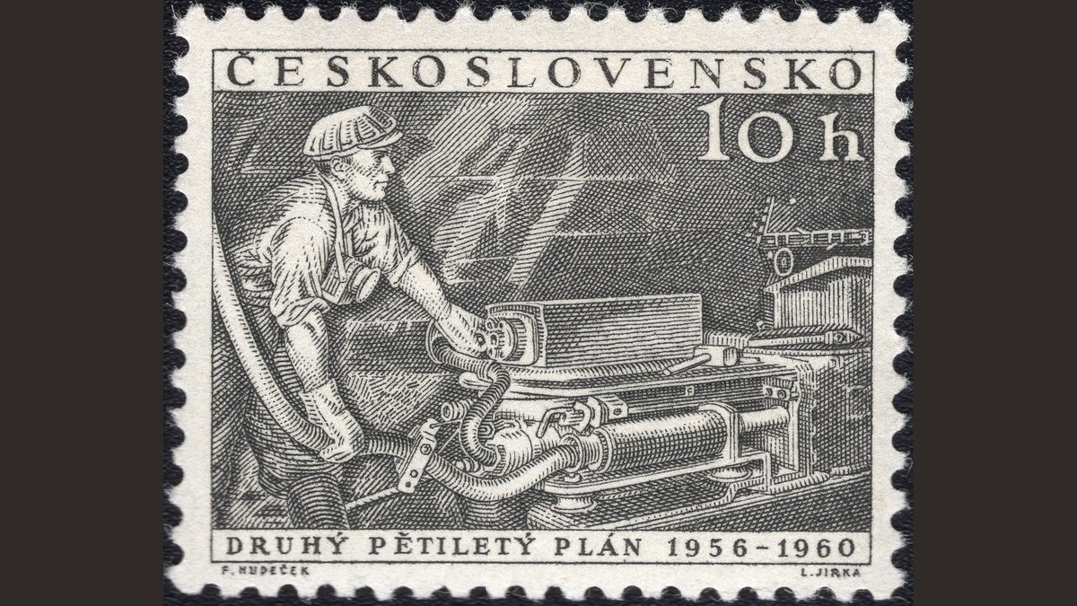 1.2. Чехословакия, 1956 год, № 950. Шахтер. Второй пятилетний план (1956-1960).