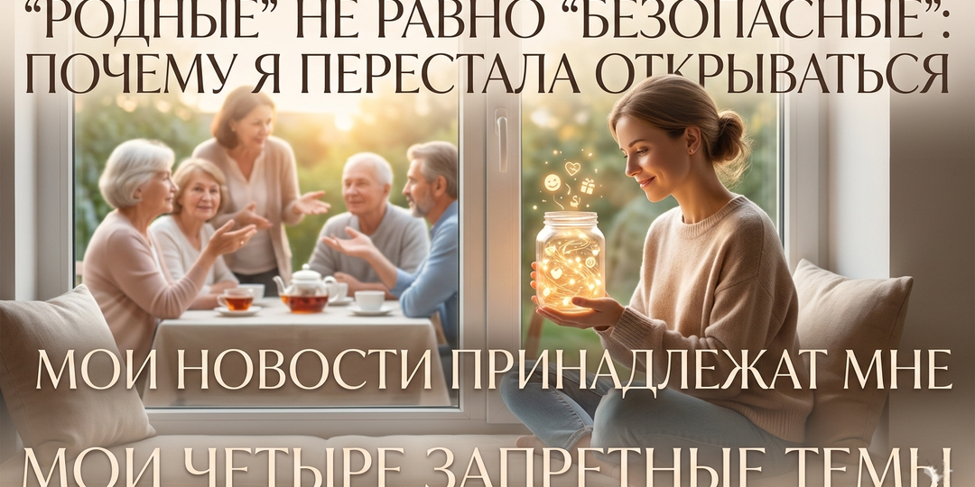 Я больше не рассказываю маме о зарплате, тёте — о планах, а сестре — о ссорах с мужем. И стала спокойнее