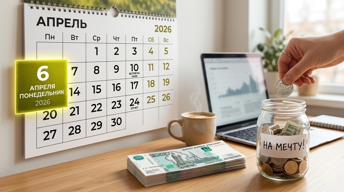 Каждый понедельник — маленький шаг к свободе. Сегодня 2 апреля, но шуток не будет: просто сделайте платёж 6 апреля и почувствуйте разницу уже через пол года.