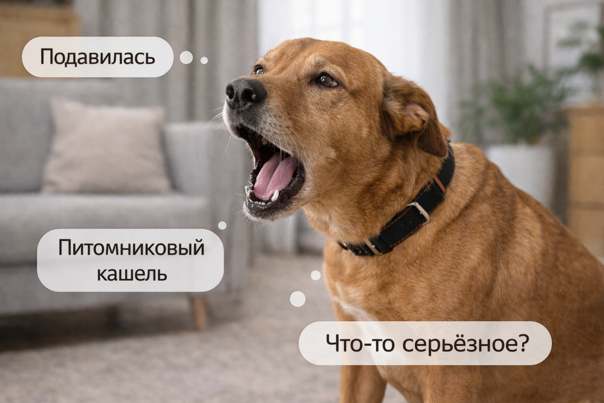 Собака кашляет. Причины.