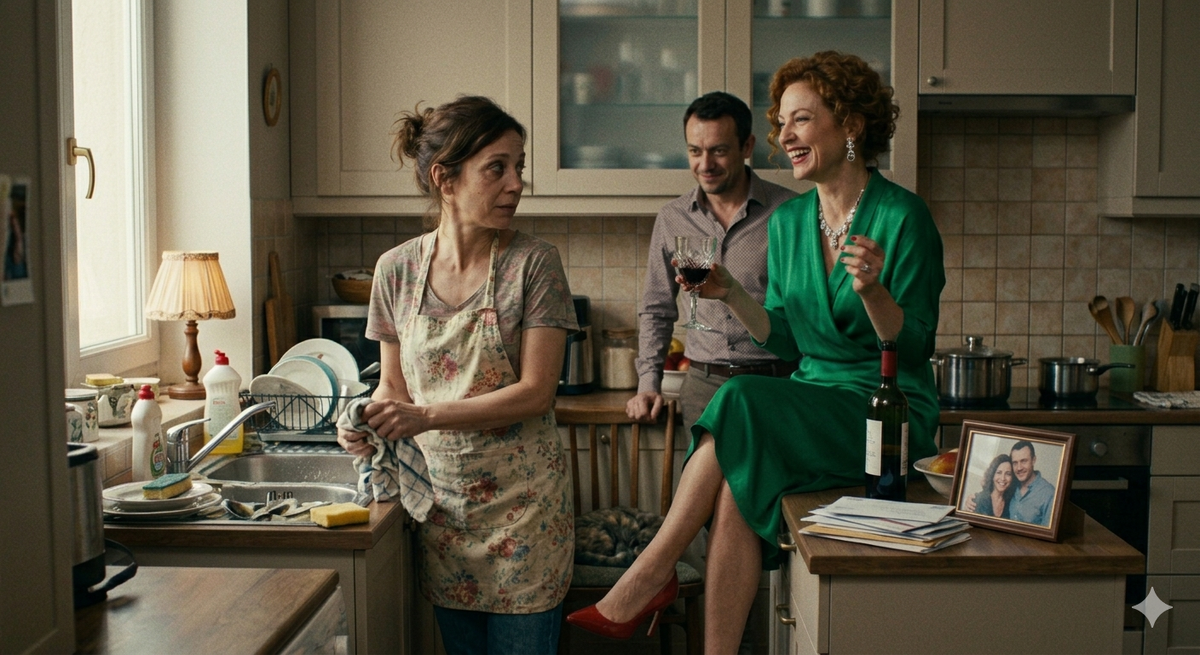 Марина -домохозяйка, Света яркая подруга. Фото сгенерировано с помощью ии.