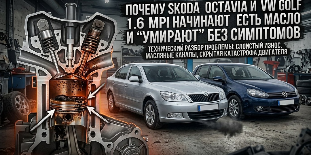 Почему Skoda Octavia и VW Golf 1.6 MPI начинают есть масло и «умирают» без симптомов