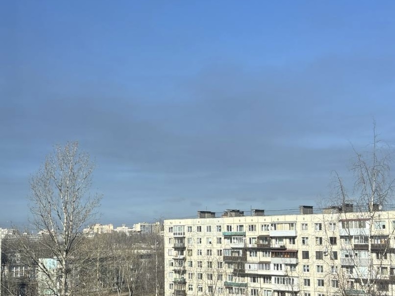 Вот так выглядит небо, и через открытое окно загрязненный воздух может попадать на кошку