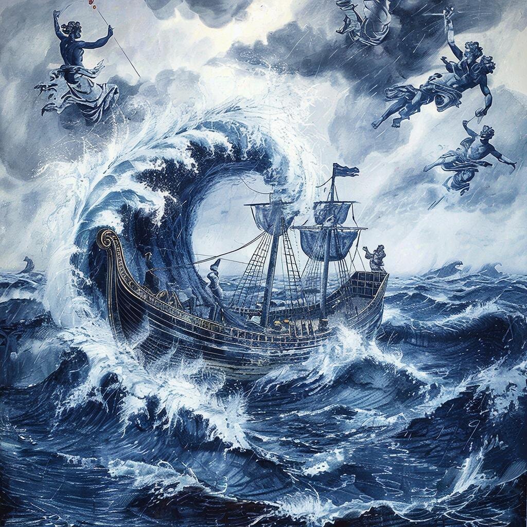 Водоворот Харибды в Мессинском проливе. Для греков это была не география, а чудовище, которое проглотило корабль Одиссея.