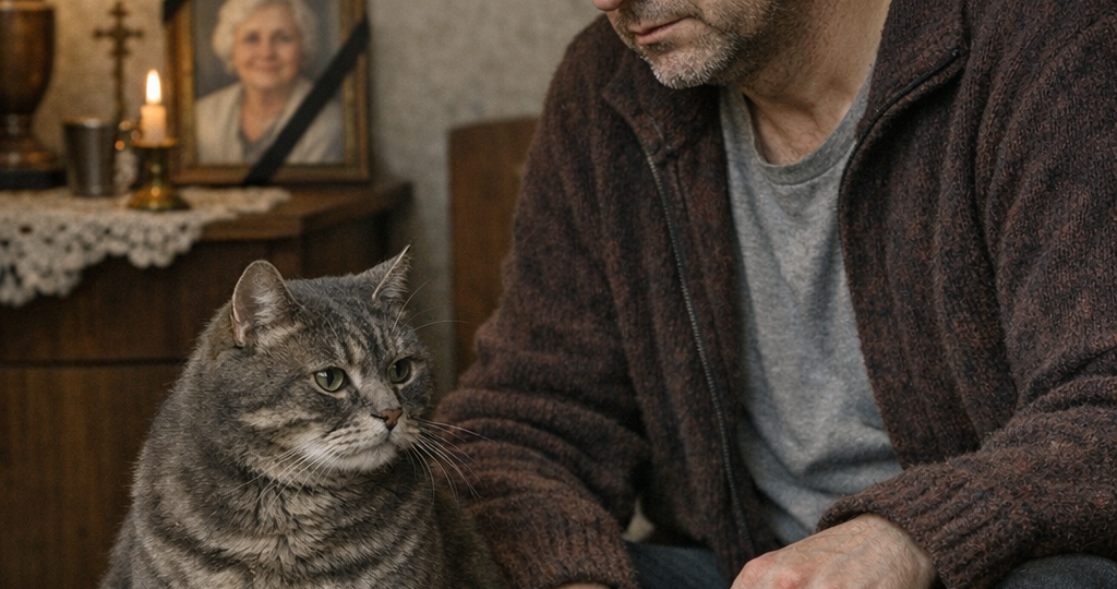 После смерти хозяйки кот достался сыну, который при жизни матери не находил на неё времени