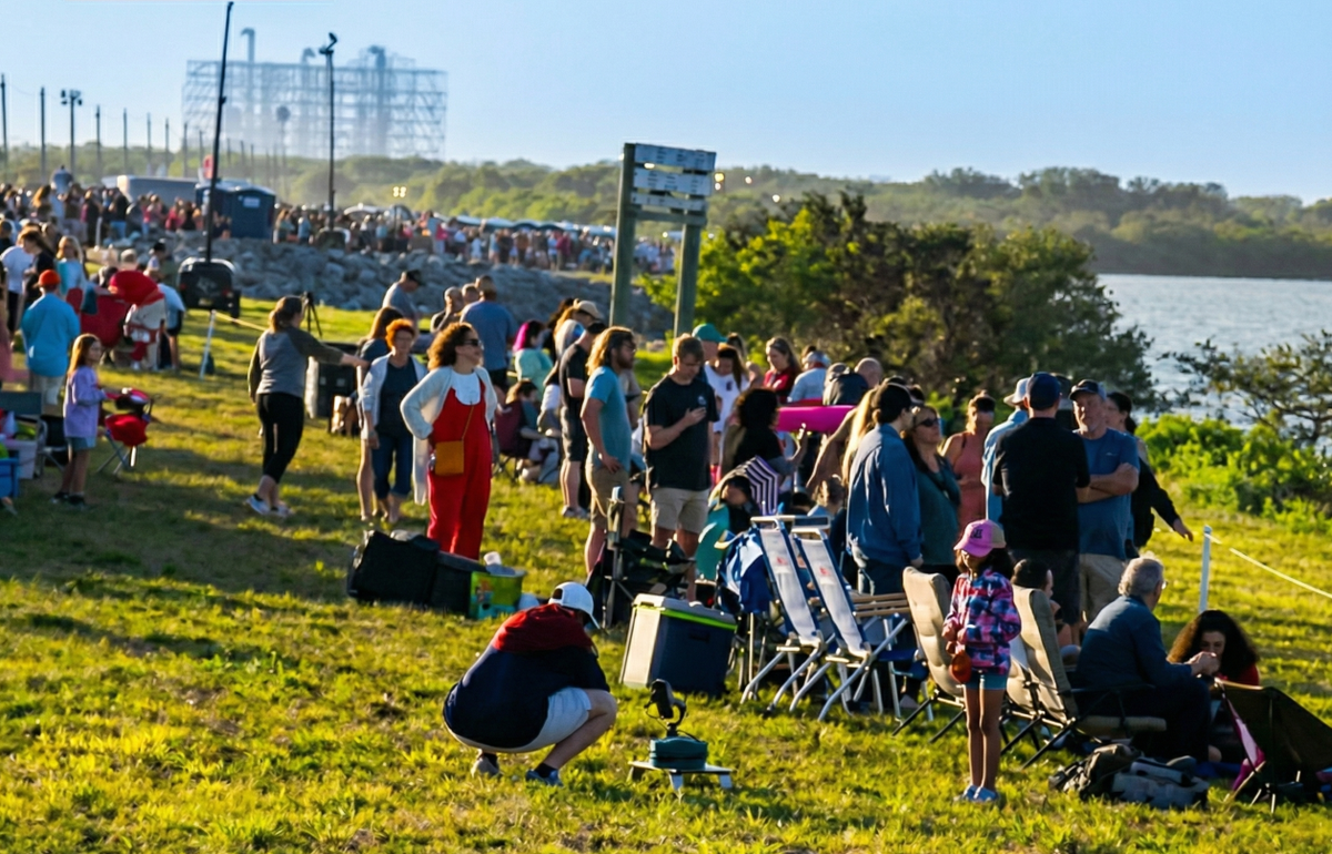 Миллионы зрителей в онлайне и тысячи людей на побережье Флориды собрались, чтобы вживую наблюдать за историческим стартом новой лунной программы NASA