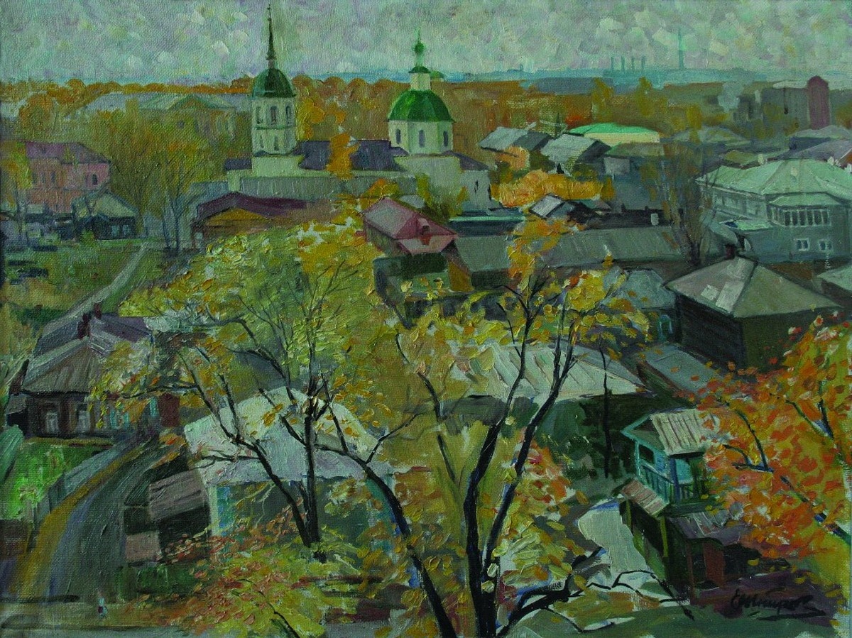 Евгений Шпирко, «Осенний Иркутск» 
Изображение предоставлено пресс-службой ИОХМ им. В. П. Сукачёва